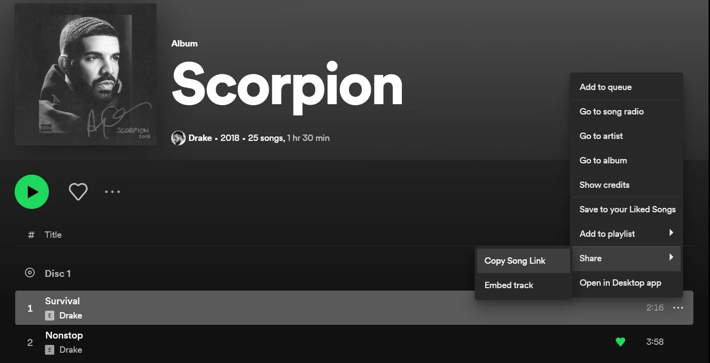 Spotify's Share URL