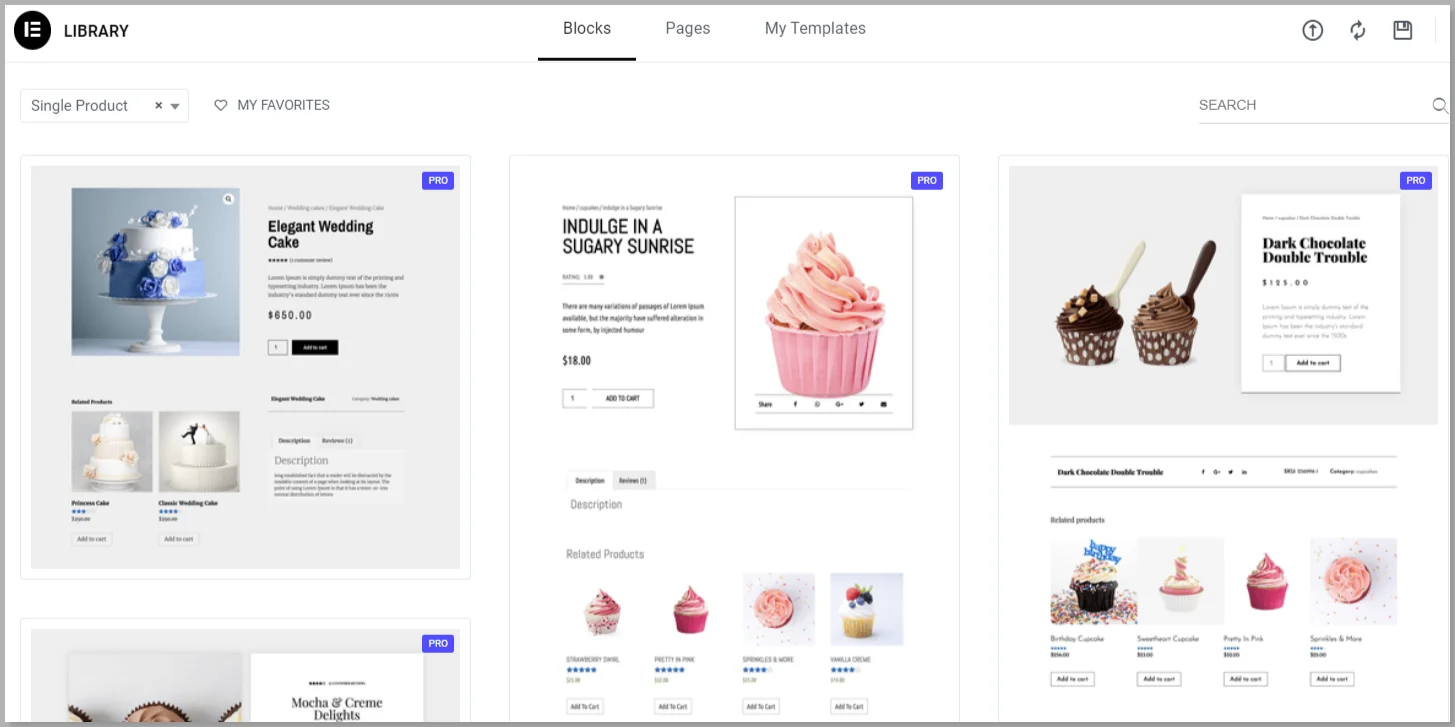 Single Product Page premade templates