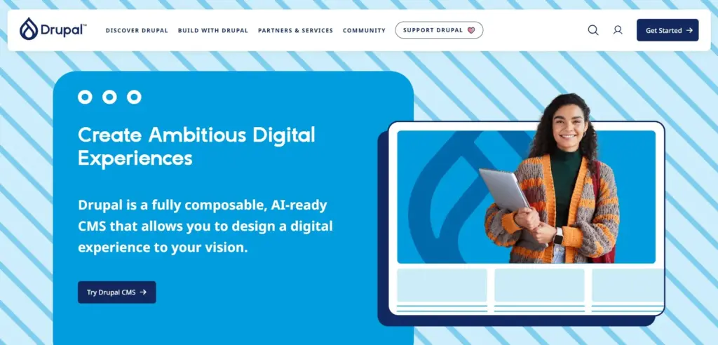 Drupal CMS homepage