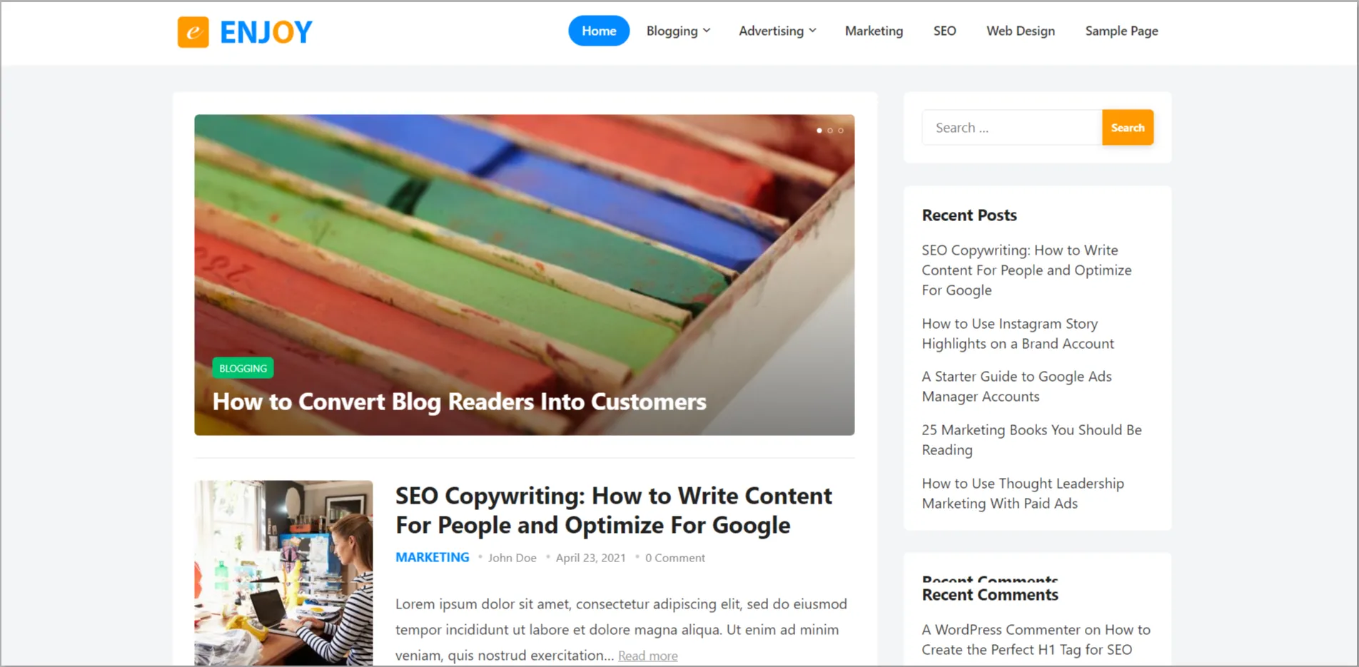 EnjoyNow WordPress Theme