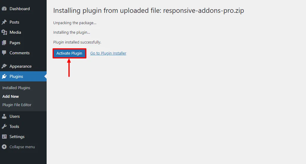 Activate the Responsive Elementor Addons plugin