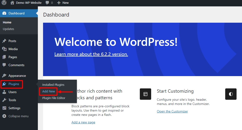 Add new WordPress plugin