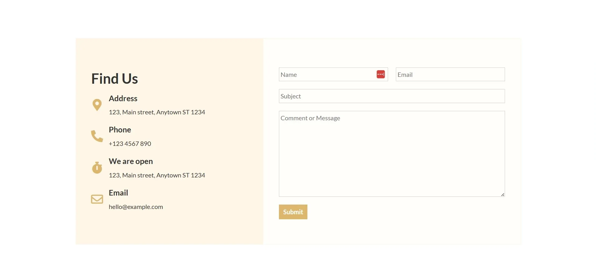 Church Contact page