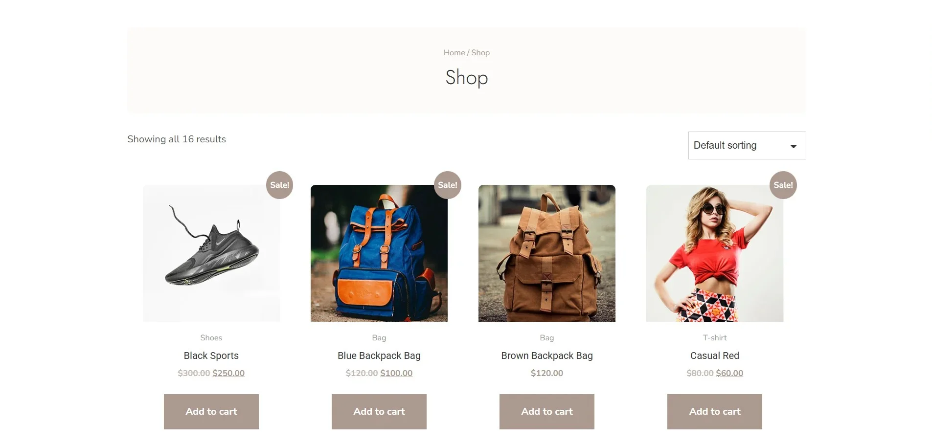 Ecommerce-Fashion Shop page