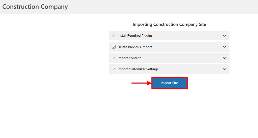 Import the site