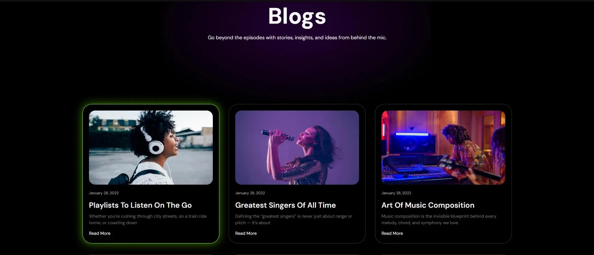 Podcast Blogs archive page