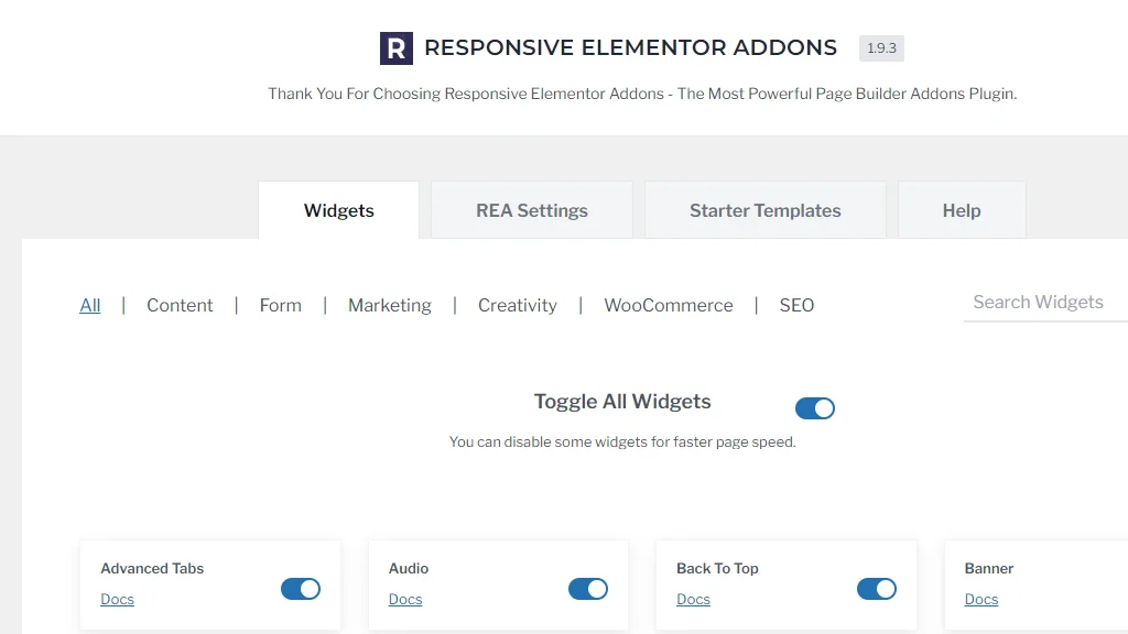 REA Widgets