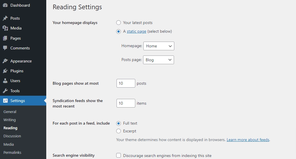 Adjust reading settings