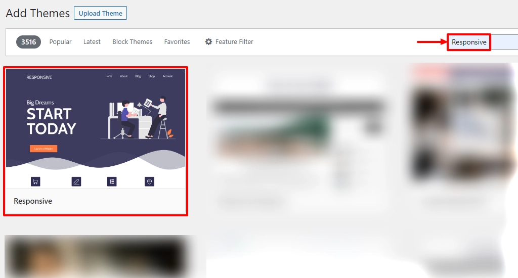 Search for Responsive theme