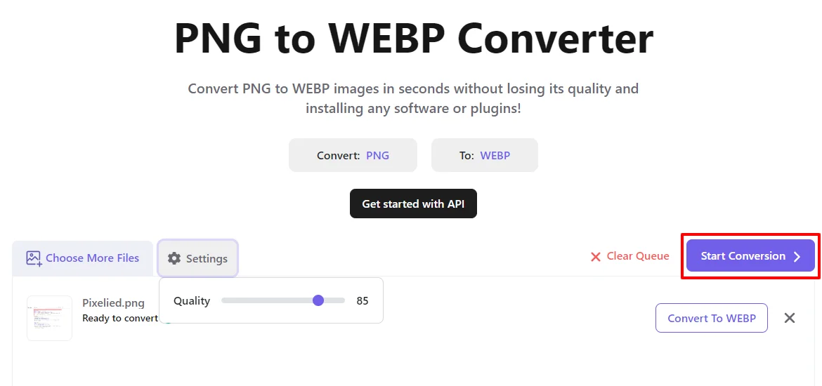 Start conversion 