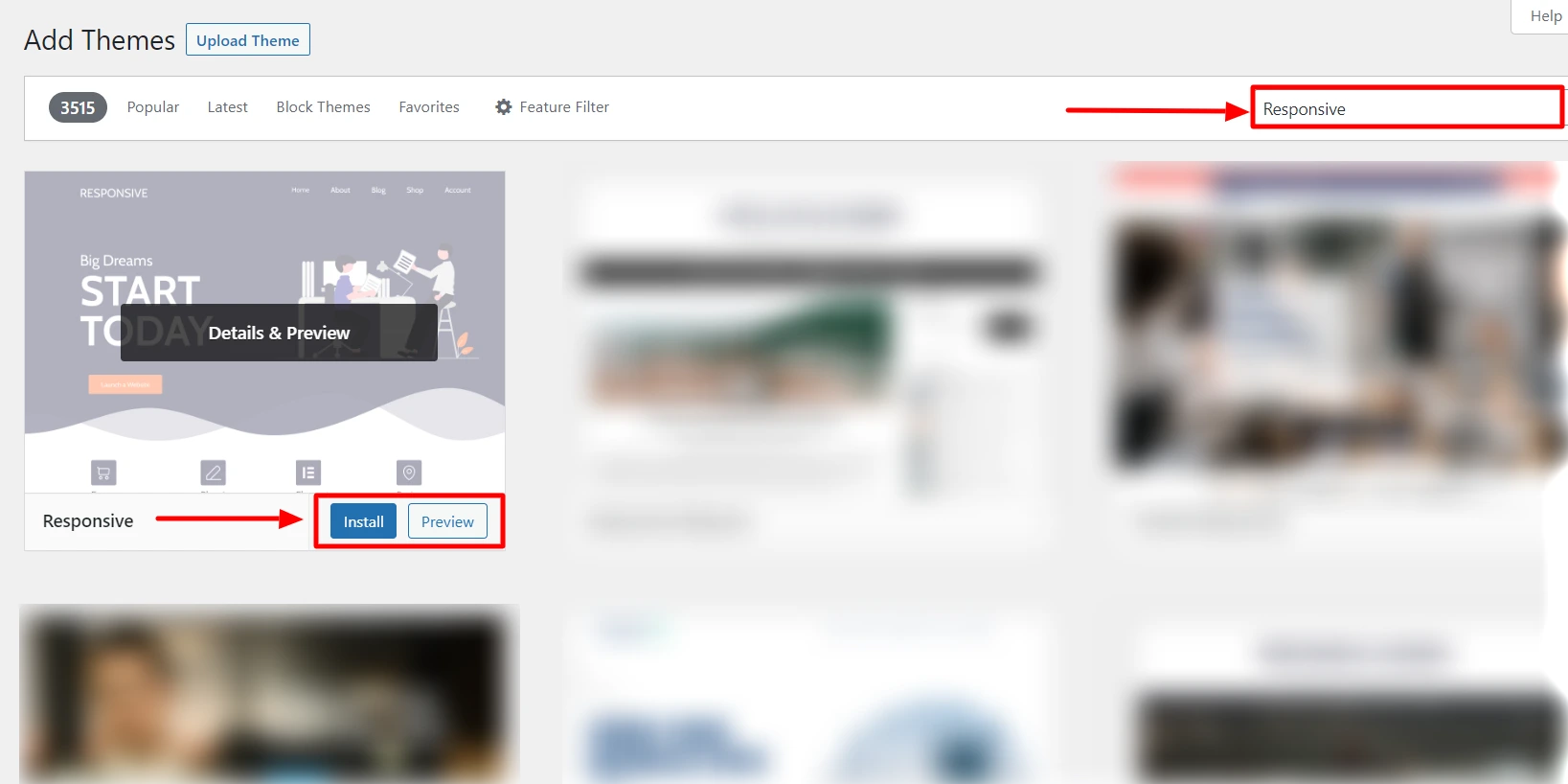 Search for Responsive theme