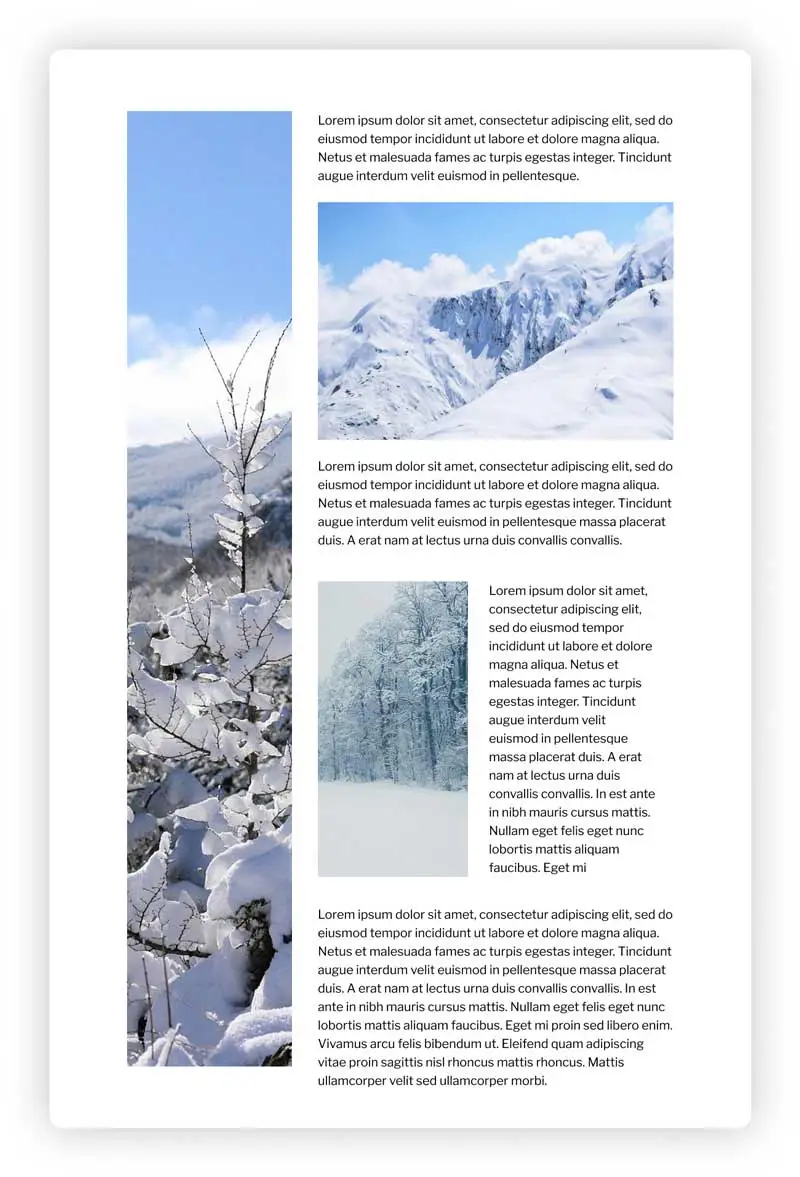 Complete page design with left side bar