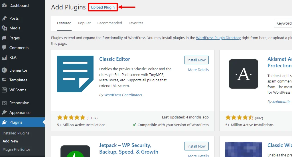 Upload plugin