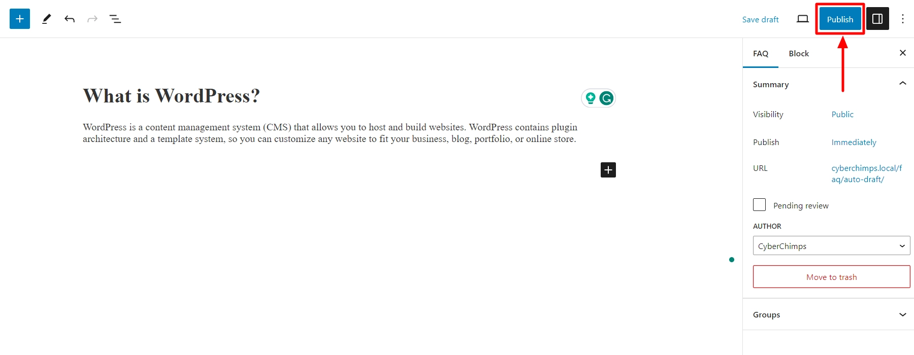 Publish the WordPress FAQ Plugins