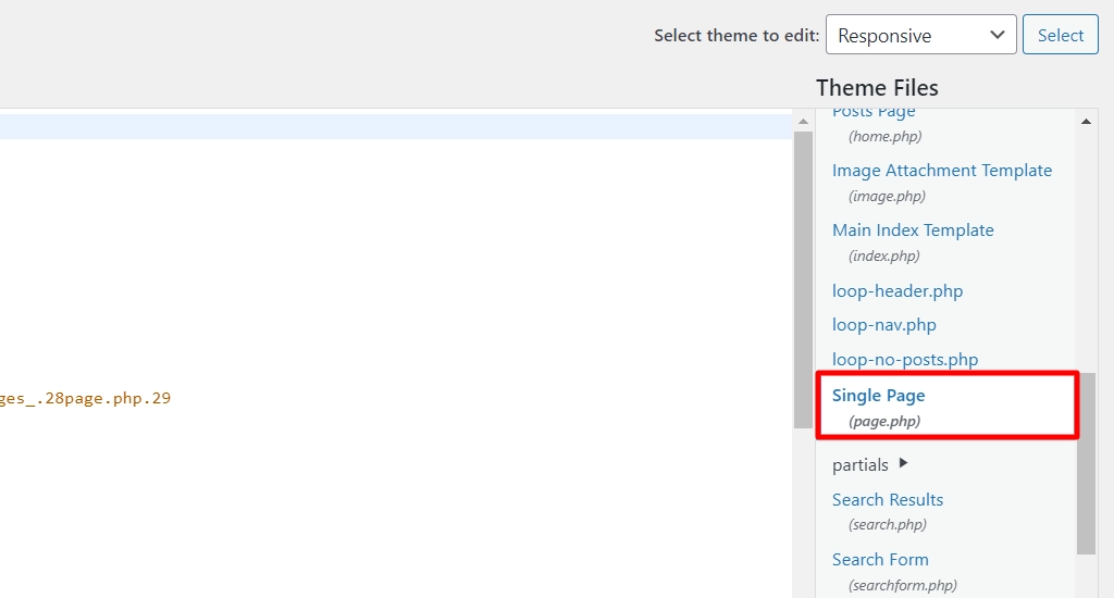 Single page (page.php)