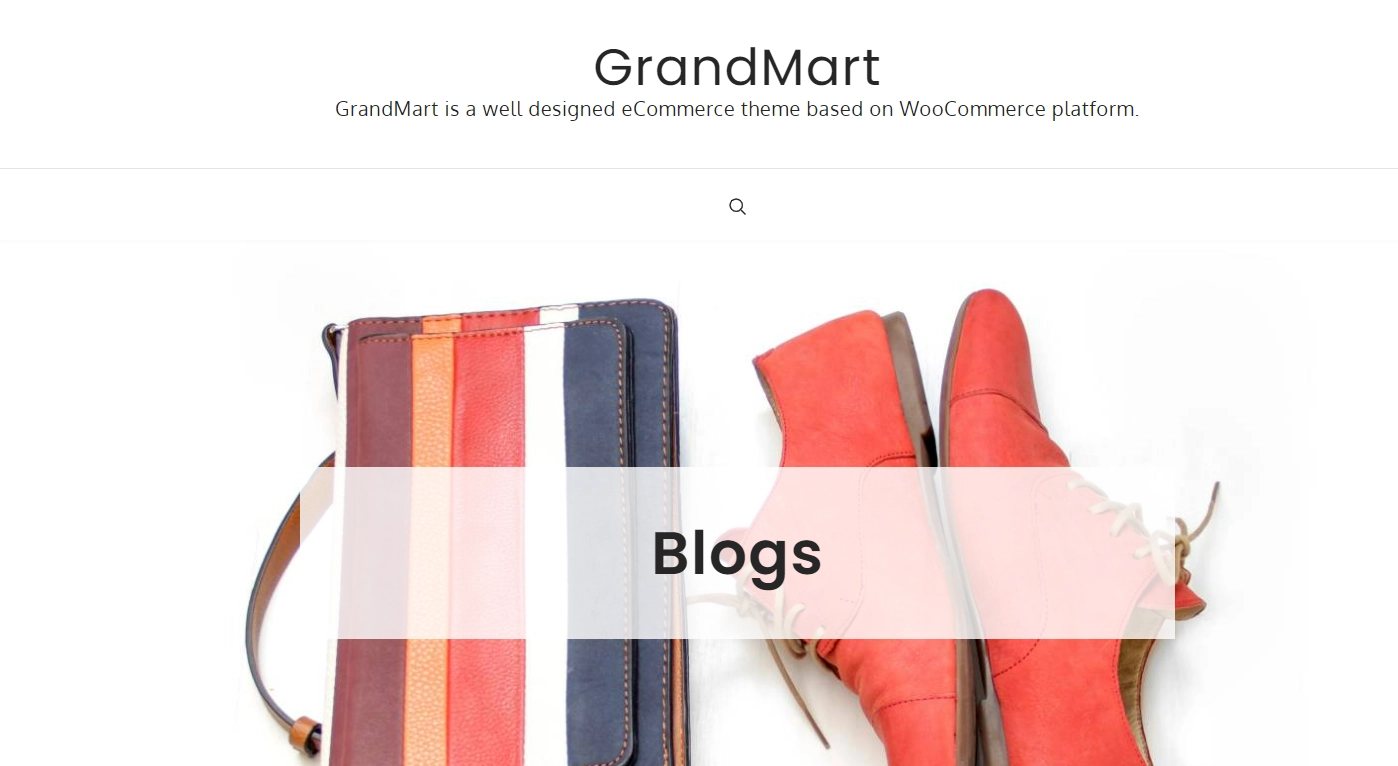 Grandmart theme - free eCommerce WordPress themes