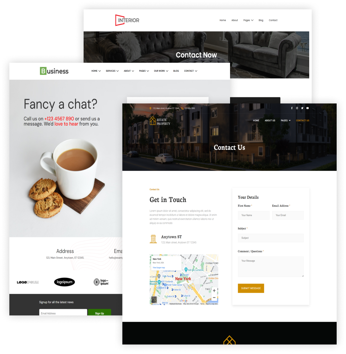 Ready to use starter template contact us pages