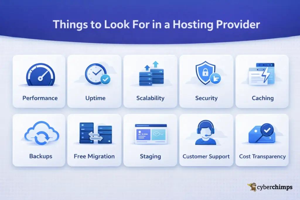 Things to look for in a hosting provider