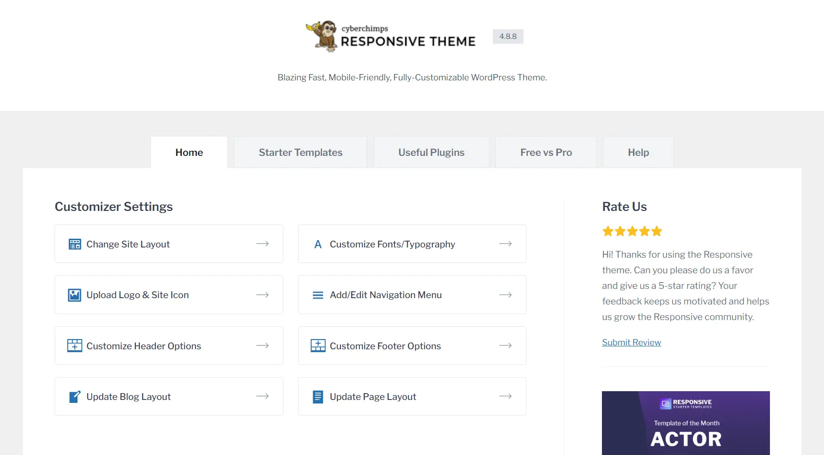 Responsive customizer