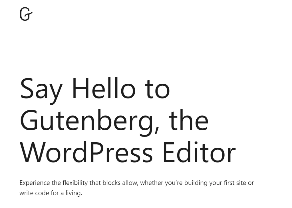 Gutenberg editor