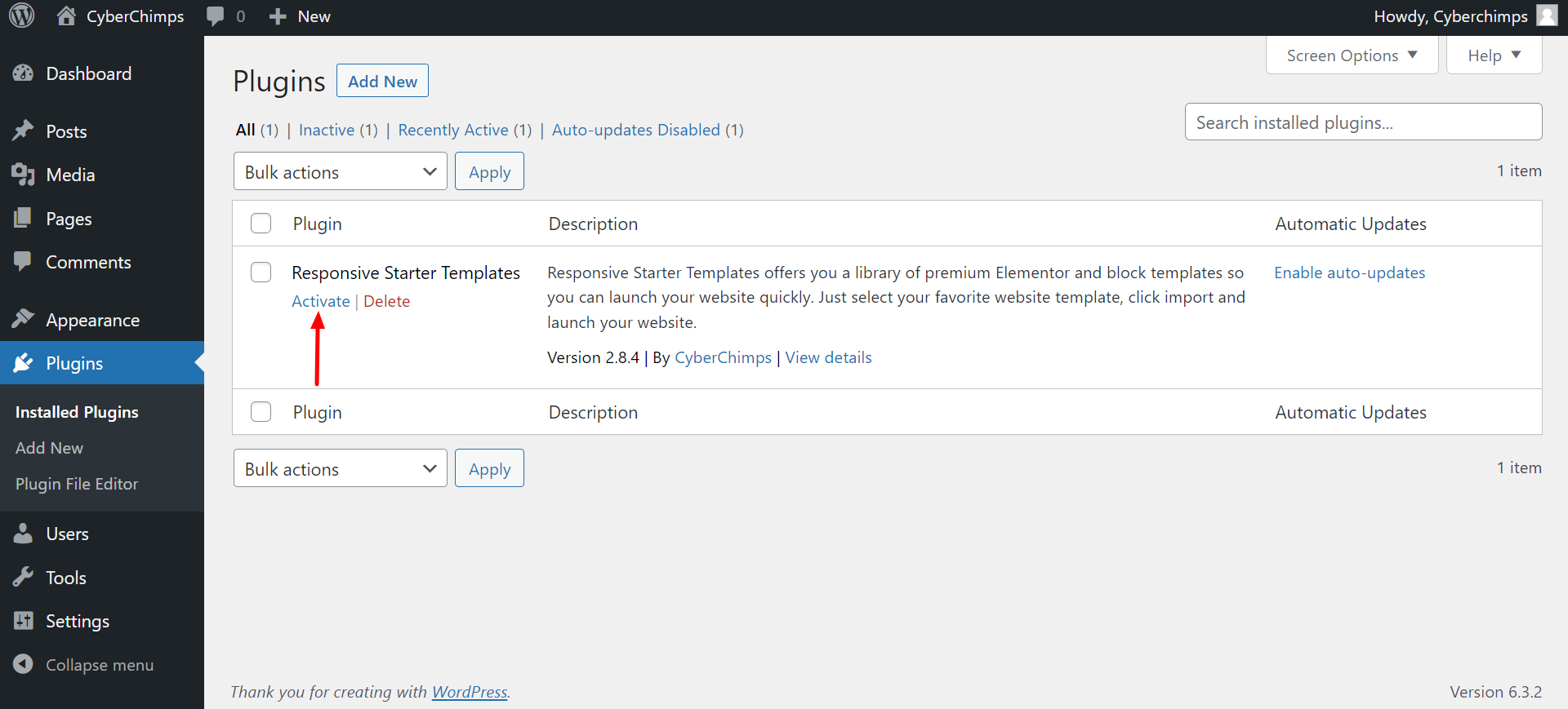 Activate the plugin