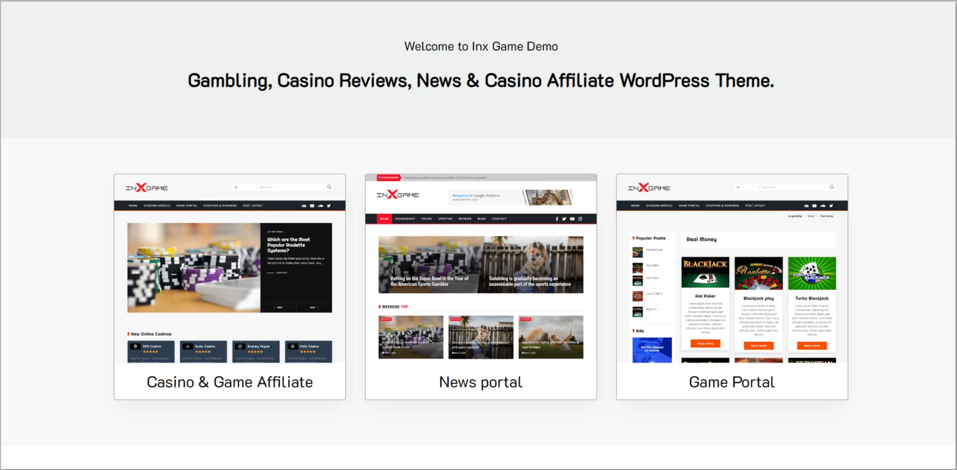 Inx Game WordPress Theme
