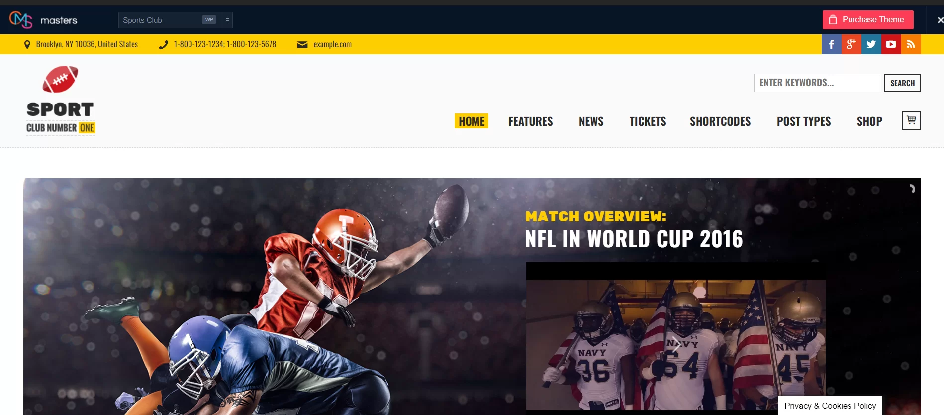 Sports Club WordPress Theme 