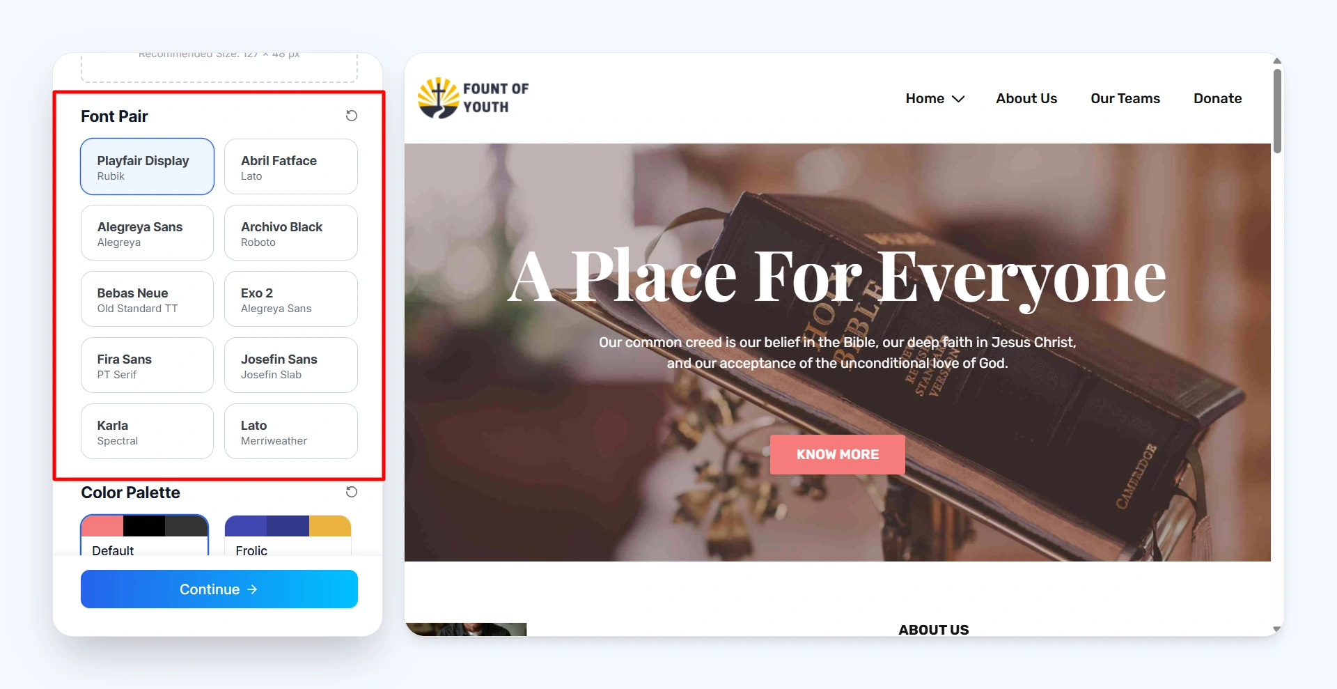 select the font style