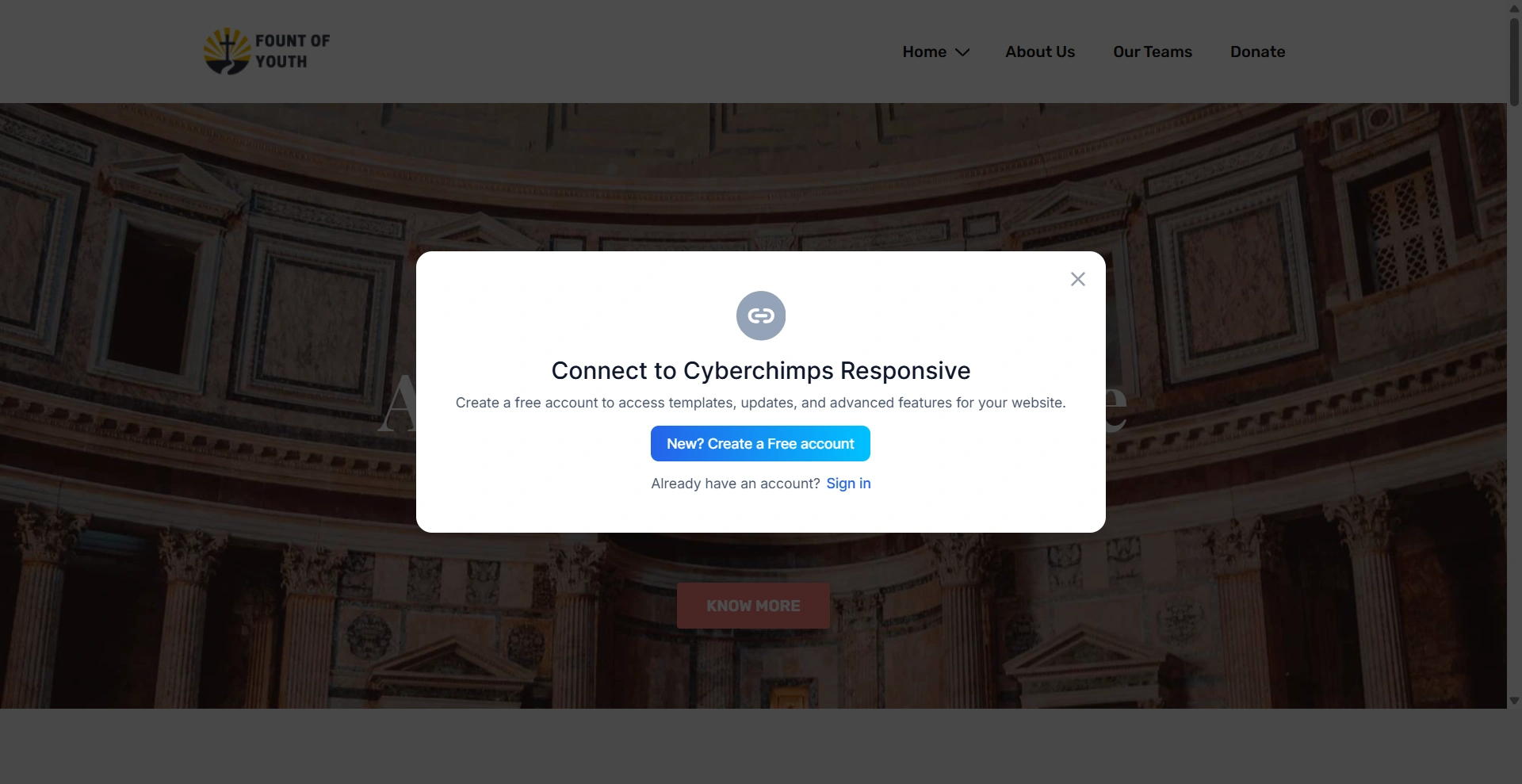 sign in to connect with responsive