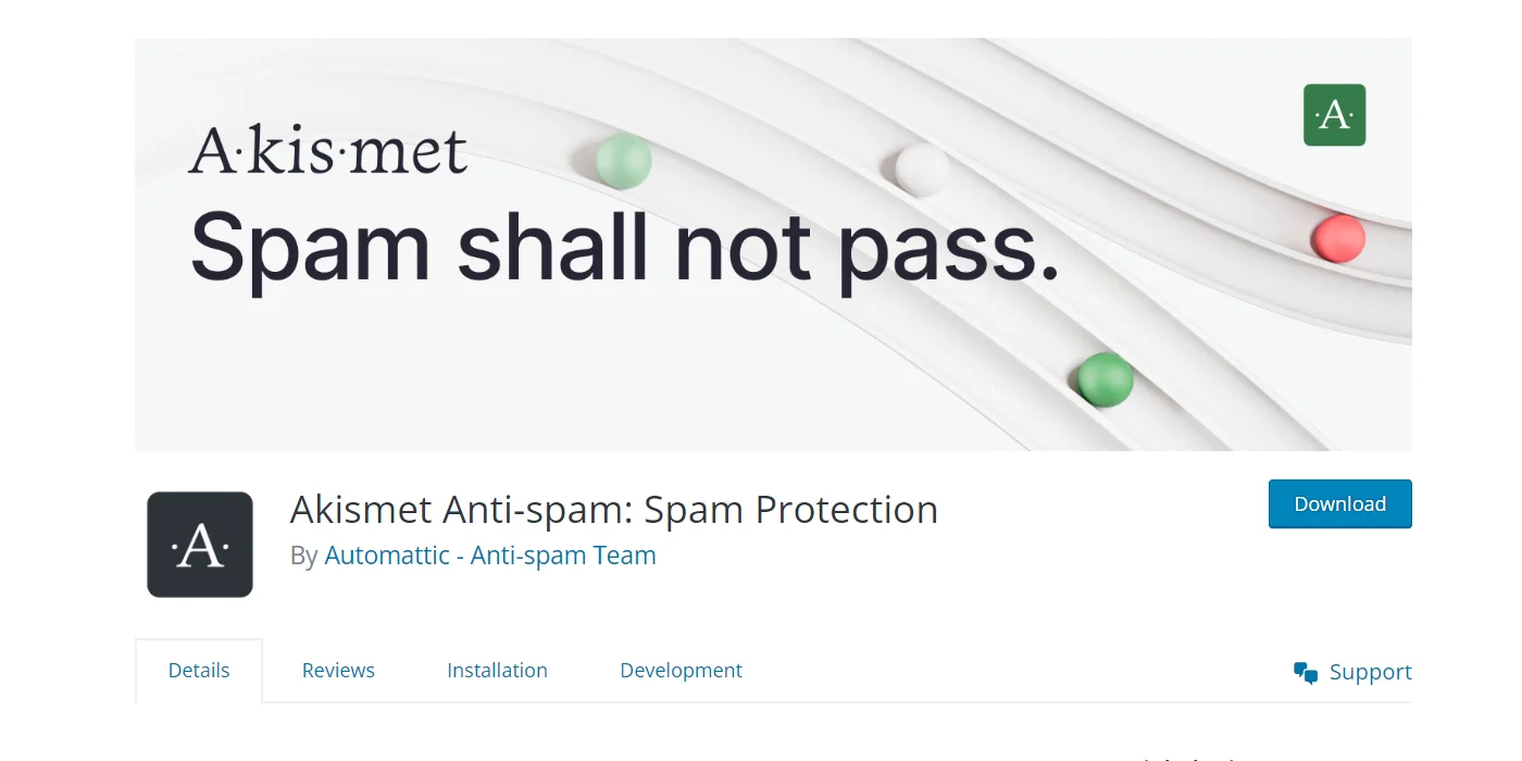 Akismet - free WordPress plugins