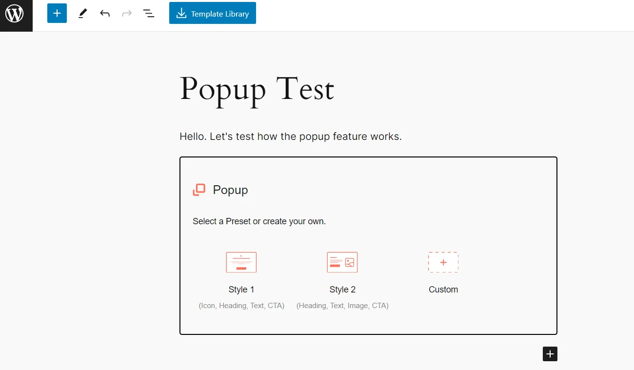 Choosing the popup style
