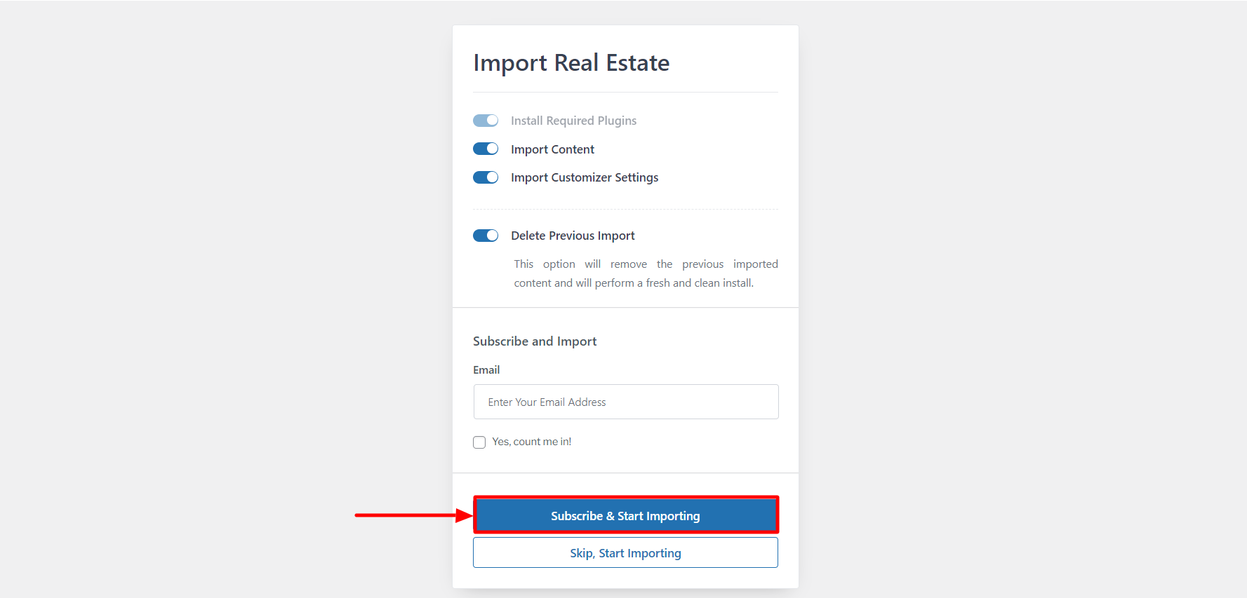 Import template