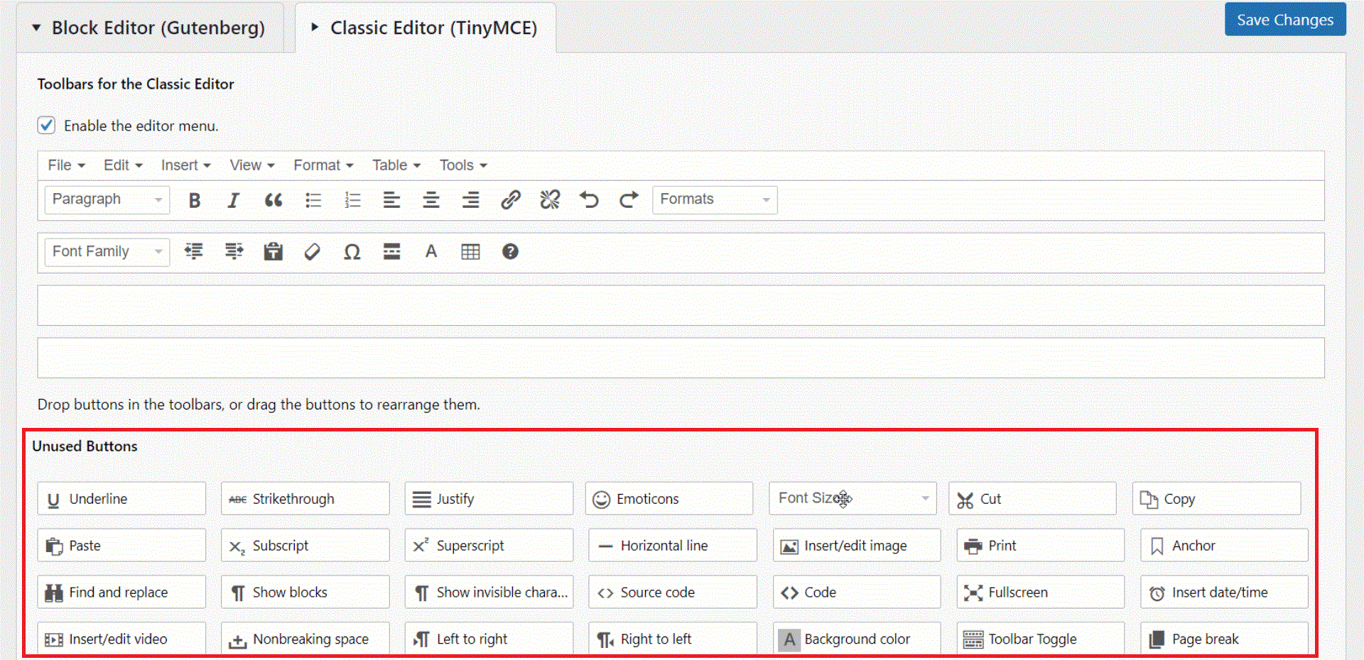 add unused buttons