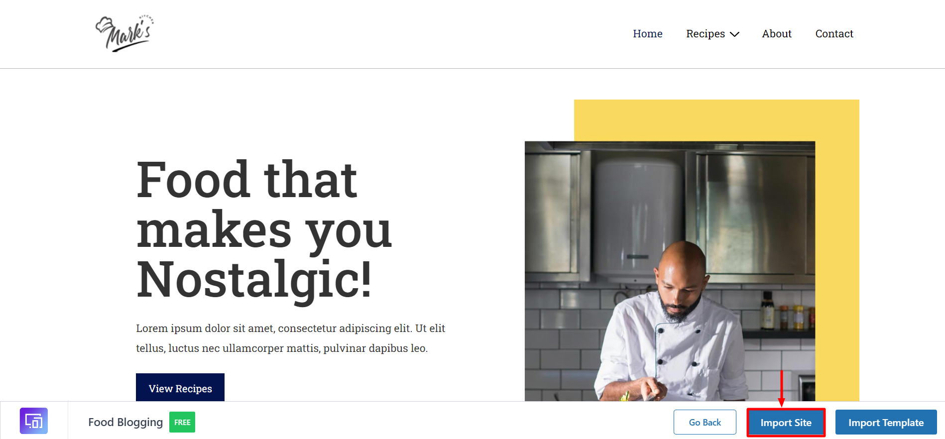 Importing site using responsive Starter Templates plugin