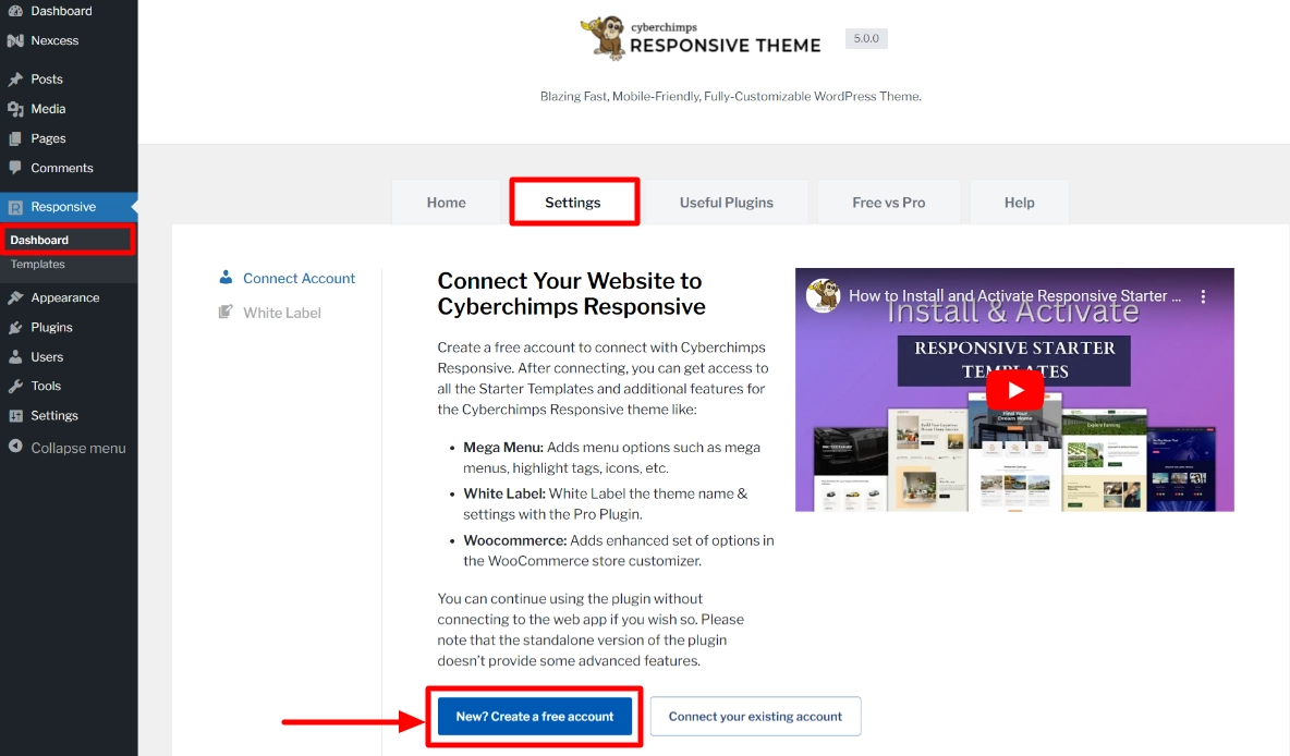 create a free account