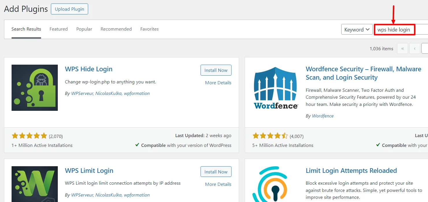Searching for WPS hide login