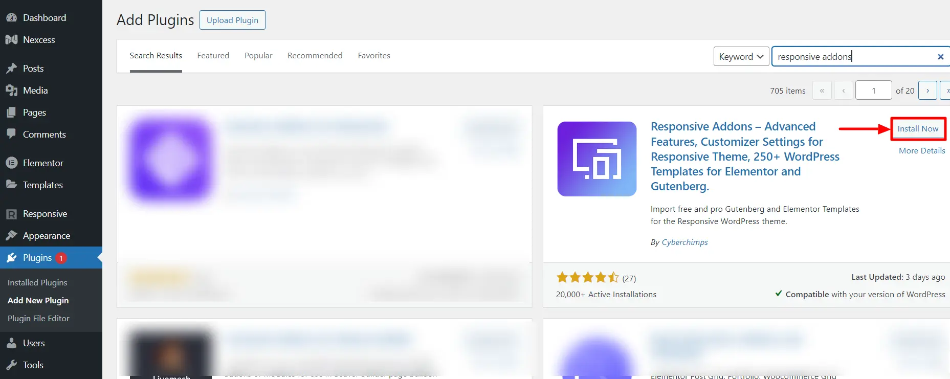 responsive addons install