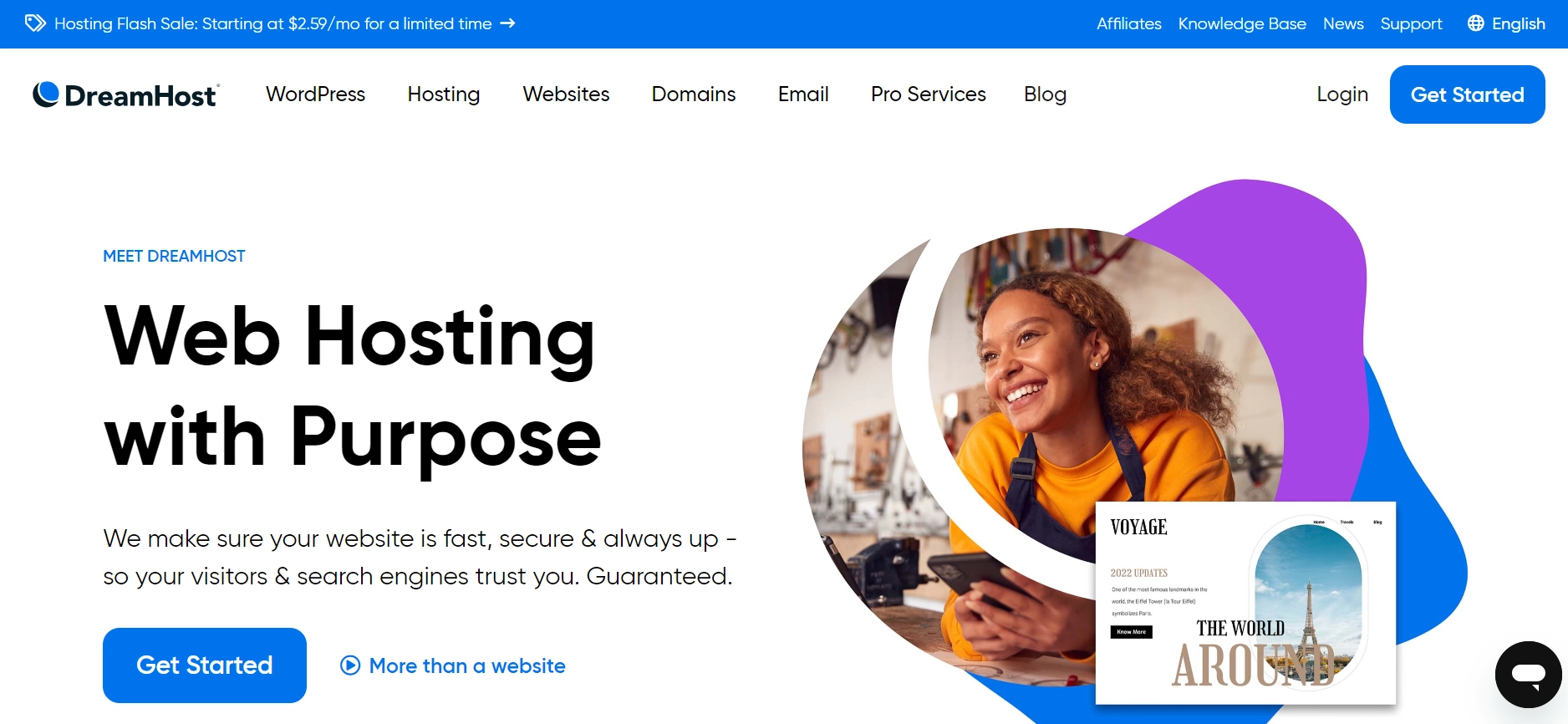 DreamHost Free Website Hosting