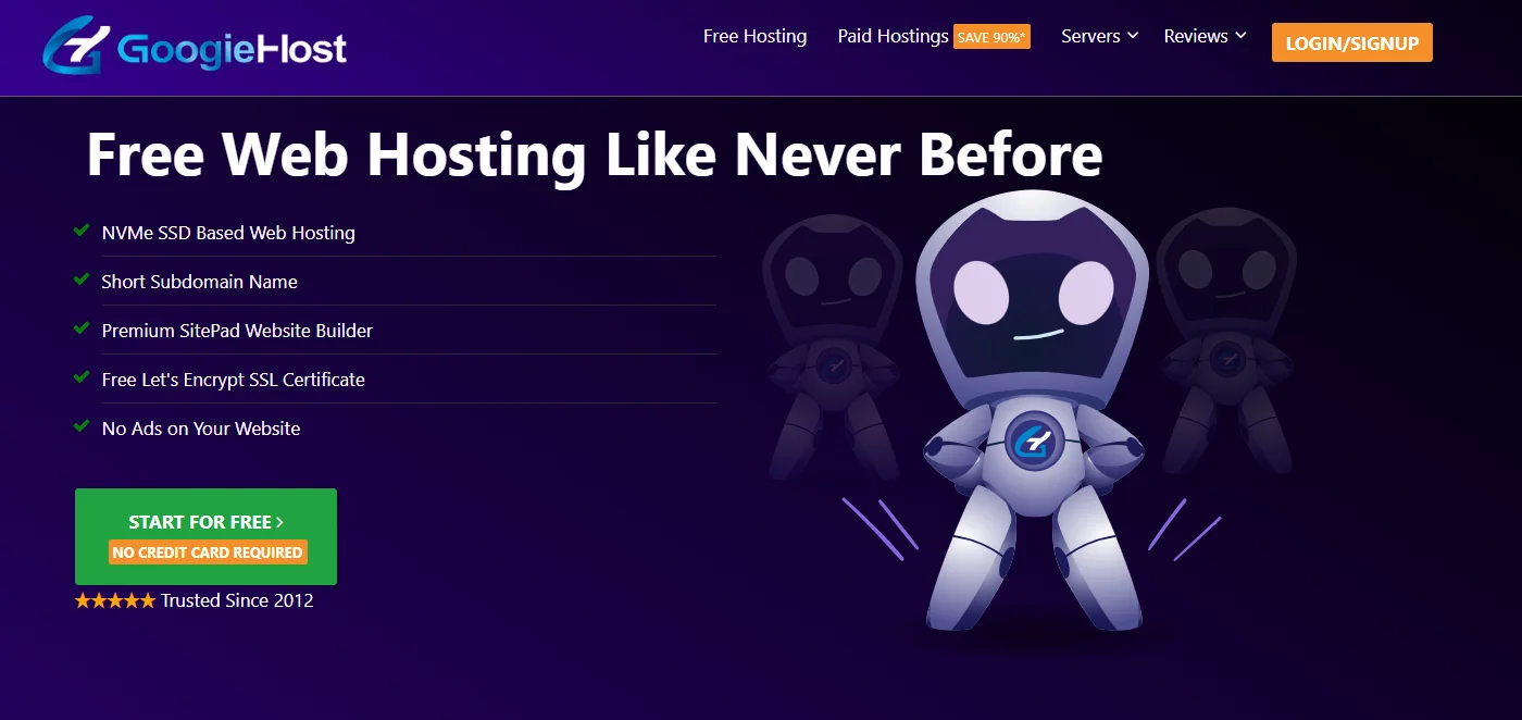GoogieHost free hosting provider