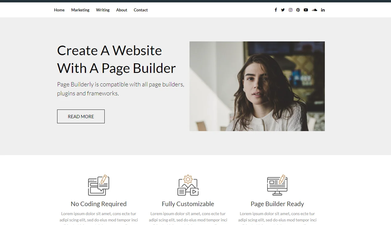 PageBuilderly wordpress theme
