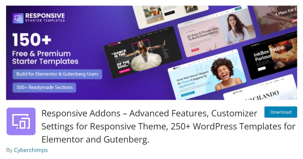Responsive Starter Templates plugin