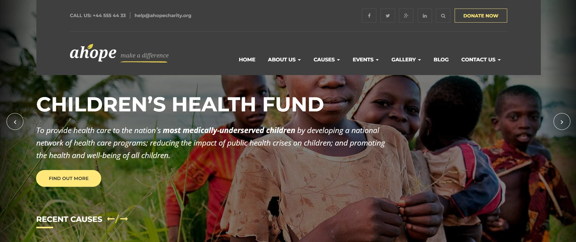 AHOPE non-profit wordpress theme