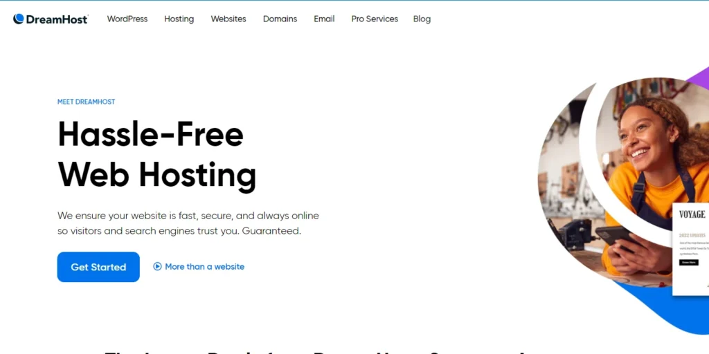 DreamHost website hosting services in Canada
