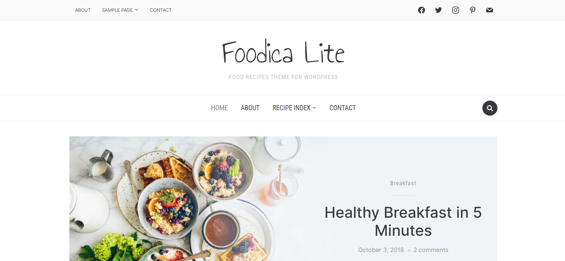 Foodica Lite Free WordPress Theme