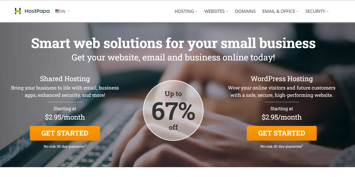 HostPapa web hosting services in Canada
