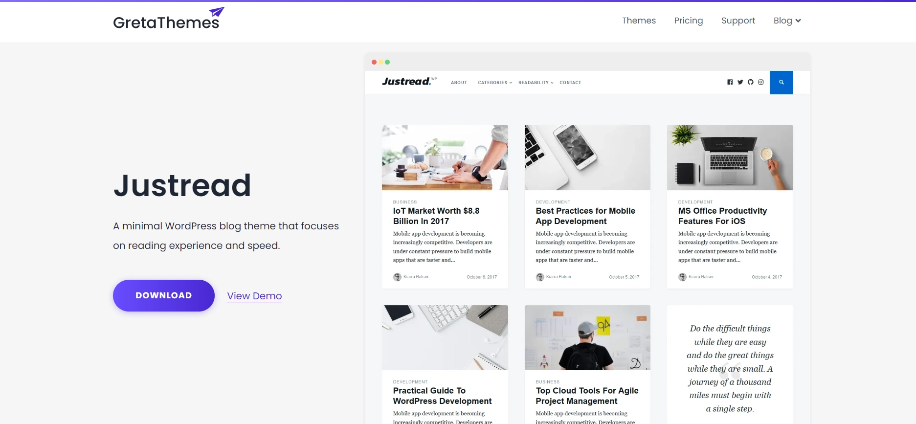 Just Read Free WordPress Theme