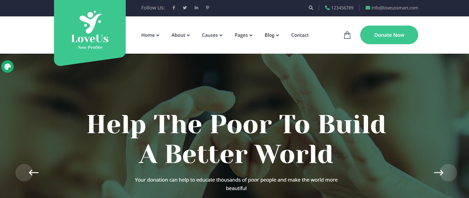 Loveus non-profit wordpress theme