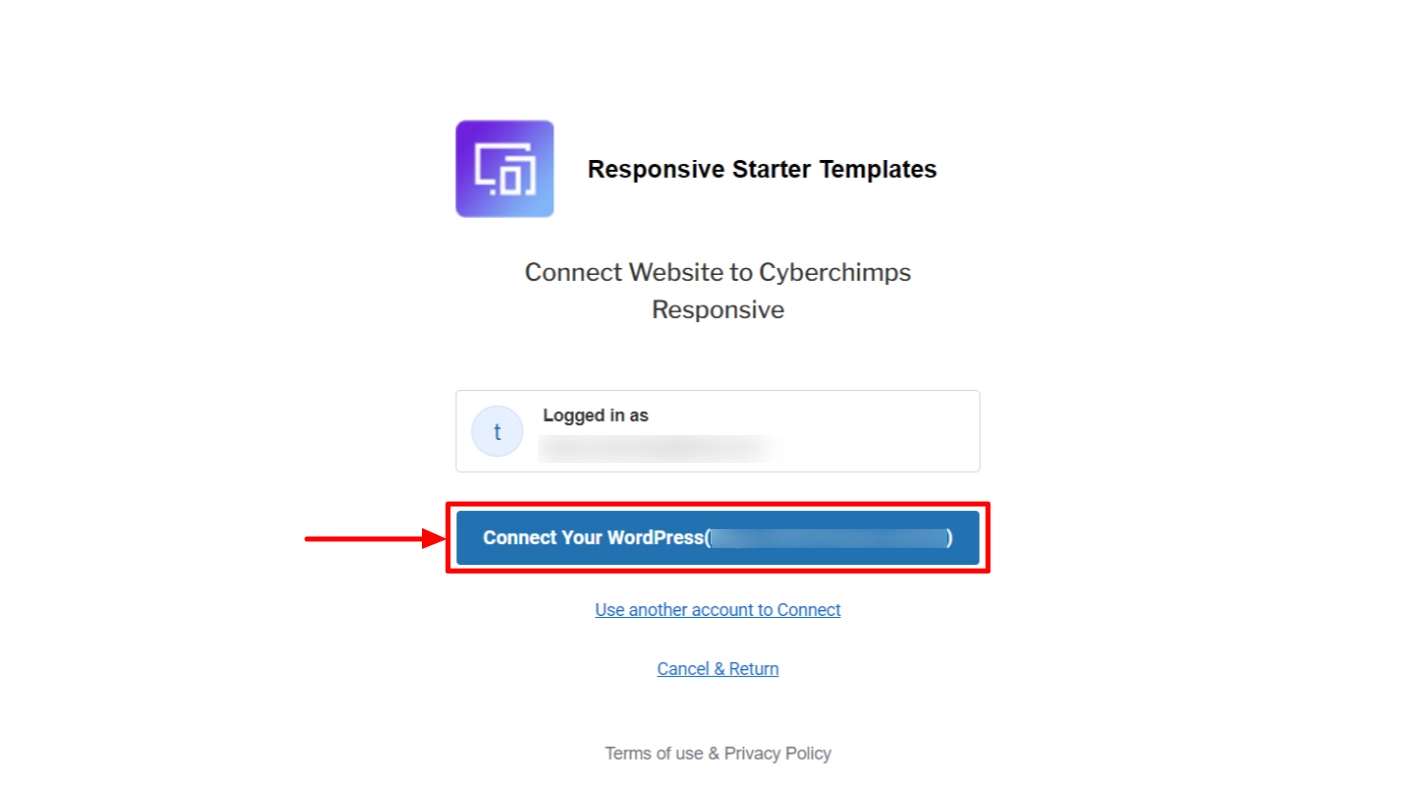 Click on Connect Your WordPress