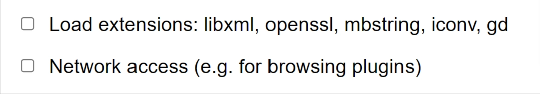 Load Extensions and Network access