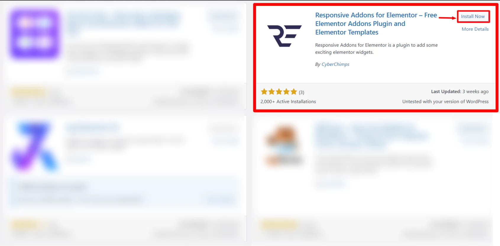 Search for Responsive Addons for Elementor